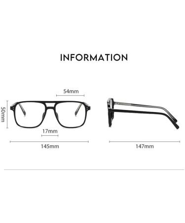 Fashionable Anti-Blue Light Reading Glasses | Anti-Glare Computer Readers - 3.00 Power C6 | Stylish Big Frame Eyewear for Comfort & Eye Protection - Buy Online on GoSupps.com