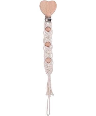 GLASSNOBLE Baby Pacifier Chain - Beech Wood with Clip & Cotton Rope - Cloud Design Nipple Holder - Safe & Stylish International Shipping - Buy Online on GoSupps.com