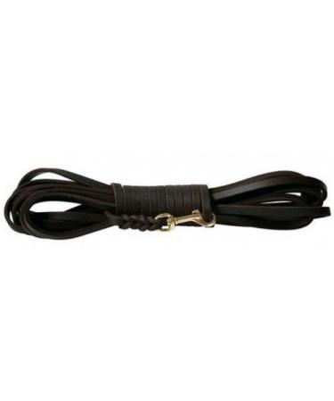 Fat leather leash leather leash for dogs 5m 7.5m 10m (10m x 12mm black chrome) 10m x 12mm black chrome hook