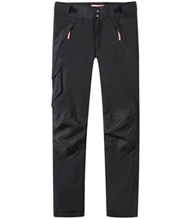 Camii Mia-Big-Girls-Kids-Snow-Pants-Cargo Pants Winter Warm Outdoor Ski Pants Waterproof Insulated Pocket X-Large Black