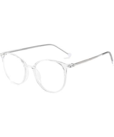 Shop Fuqinqingoz Retro Anti-Eye Reading Glasses - Trendy Pink Blue Light-Blocking Round Flat Lens +100 - Buy Online on GoSupps.com