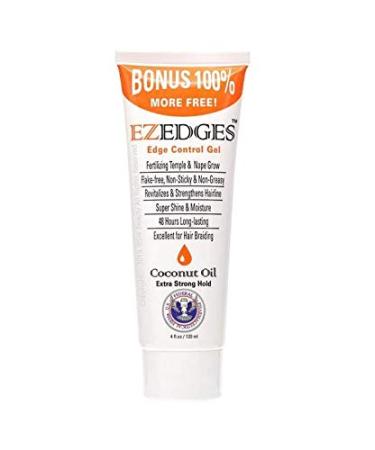 EZEDGES EDGE CONTROL GEL Extra Strong Hold (Coconut Oil)  4 oz