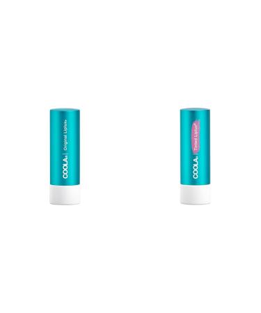 COOLA Organic Liplux SPF 30 Lip Care Bundle - Classic and Tinted Lip Balm Sunscreen Vegan and Gluten Free 0.15 Oz Each