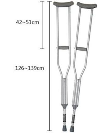 Crutches for Adults Underarm Disabled Axillary Cane Aluminum Crutches Fit 135 Cm to 185 Cm Tall Great for Travel or Work Independence A Stor singel - Buy Online on GoSupps.com