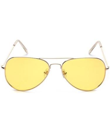 ALWAYSUV Classic Vintage Metal Frame Glasses - Decorative Yellow Eyewear for Stylish Protection - Buy Online on GoSupps.com
