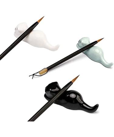 Porcelain Brush Holder Rest for Calligraphy & Sumi Brushes - Chinese Painting Supplies (3 Cats) - Buy Online on GoSupps.com