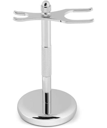 Stylish Stainless Steel Razor Holder & Shaving Brush Stand for Men - Portable Shaving Rack 2.9x6 Inches - Buy Online on GoSupps.com