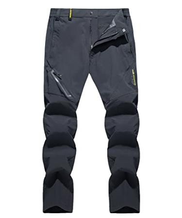 TACVASEN Men's Hiking Pants Quick Dry Lightweight Breathable Mountain Fishing Work Pants #02 Thin Light Grey 32
