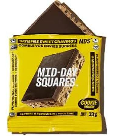 Mid-Day Squares High Protein Chocolate Bars 33g each 2 Pack 24 Squares Cookie Dough Flavour 20 Day Supply | Made with Real Chocolate 6g Plant Protein 4g Fiber Certified Vegan Gluten Free Cookie Dough 12 count (Pack of 2) - Buy Online on GoSupps.com