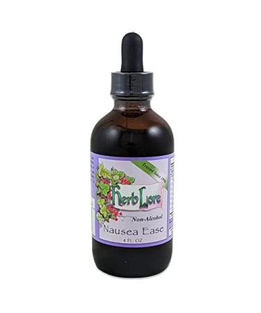 Herb Lore Nausea Ease Tincture with Peppermint and Ginger - Non Alcohol - 4 Fl Oz - Liquid Herbal Supplement Drops for Pregnancy Adults and Kids