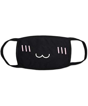 Mis.Moon 4 Pack Cartoon Pattern Face Masks - Stylish Black Cotton Dustproof Masks for Kids & Adults - Buy Online on GoSupps.com