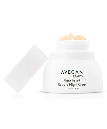 Ecco Bella Plant Based Restore Night Cream - Anti Aging Face Cream with Vitamin C Vitamin E & Chamomile Oil for Firmer Younger Skin - Night Moisturizer for Face Unscented - 1.7 oz