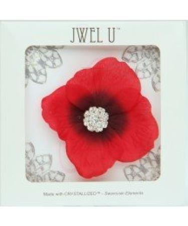 and hair accessories. Flower red poppy and 33 Swarovski in the heart of la fleur. Fastening hat cold and reusable.