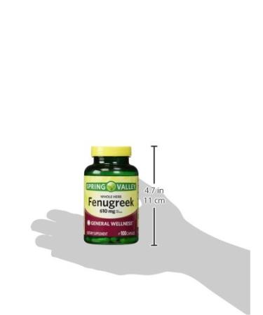 Spring Valley Fenugreek Capsules - 610mg (100 Count) | Pure and Natural - Buy Online on GoSupps.com
