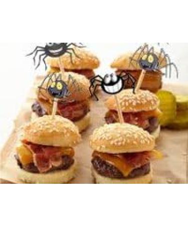 Halloween Happy Spiders Cupcakes Toppers Party Food Decorations Sticks Picks (24 Pack) - Buy Online on GoSupps.com