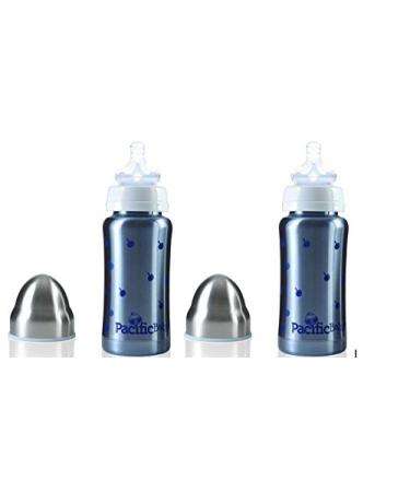 Pacific Baby Hot Tot Insulated Stainless Steel Infant Baby Eco Feeding Bottle 2 Pack Blueberries