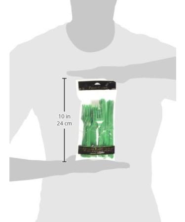 Festive Green Plastic Cutlery Set | Pack of 24 - Ideal for Parties and Celebrations - Buy Online on GoSupps.com