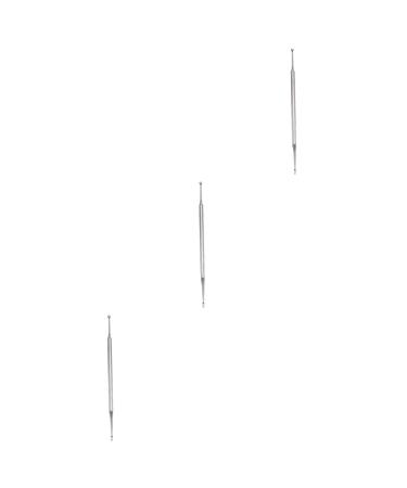 Solustre 3st ear cleaner Stainless steel inoxlm Skin care tools Massage accessories acupuncture puncture for the visual skin meridian massage stick acupuncture pen acupuncture point stickers silverx3stk 13x0.6x0.6cmx3pcs