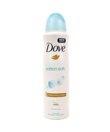 (2 PACK) DOVE Dry Spray Antiperspirant 48 hours, (Cotton Soft) 5oz 5 Ounce (Pack of 2)