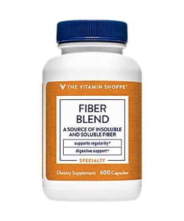 The Vitamin Shoppe Fiber Blend A Natural Source of Insoluble and Soluble Fiber Supports Digestive Health & Regularity (600 Capsules)