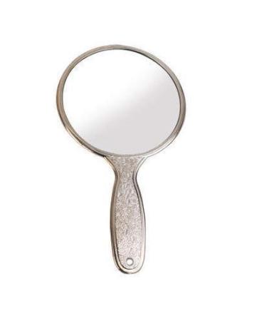 Garden Of Arts Silver Handheld Salon Barbers Hairdressers Mirror with Large Grip Handle