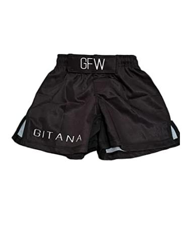 GITANA FIGHTWEAR 'Shadow' Kids MMA Fight Shorts, No-Gi, BJJ, Jiu Jitsu, Grappling, Sparring Shorts Medium