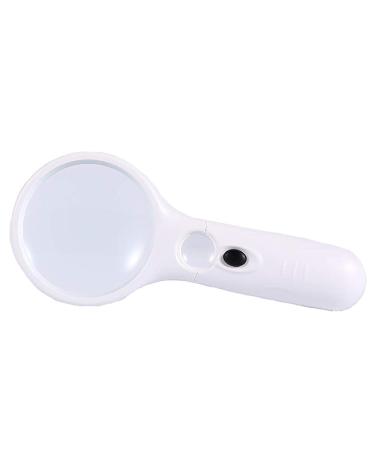 Magnifying Glass with Led Lighted Magnifying for Handheld Reading at Night 10X High Definition Optical Lens for Reading Hobby Observation White Lofty Ambition