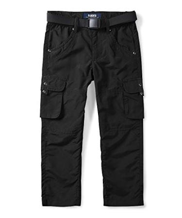 Mesinsefra Boy's Men's Hiking Pants,Youth Outdoor Lightweight Casual Quick Drying Work Climbing Trousers with Pockets 0506 Black 11-12 Years