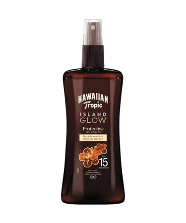 HAWAIIAN Tropic Island Glow Protective Dry Spray Oil SPF15 200ml - Buy Online on GoSupps.com