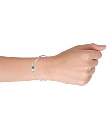 Engravable Sterling Silver Medical ID Bracelet - Dainty Double Heart Shape for Teens | 6-7 Inch Adjustable Wrist - Buy Online on GoSupps.com