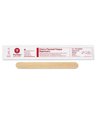 Puritan Medical 5.5 Cherry Flavored Junior Wood Tongue Depressor - 710 Cherry (Case of 50)