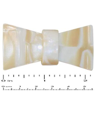 French Amie Classy Bow Cream Ivory & White Tokyo Handmade Celluloid Acetate Hair Clip Barrettes - Set of 2 - Buy Online on GoSupps.com