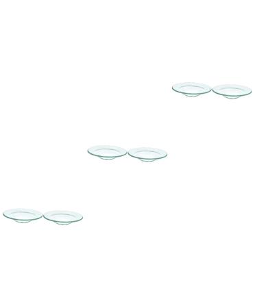 Garneck 6 pieces of glass bowl candlestick accessories Candle heat plate round serving tablet WachSerw rmer Restriction bowl Small glass bowl wax warmer bowl wax heater accessories Transparent color x 3 pieces 12x12cmx3pcs