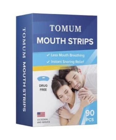 Tomum Mouth Tape for Sleeping Advanced Sleep Strips Sleep Mouth Tape Sleep Tape Mouth Breathing Tape Mouth Tape for Better Nose Breathing Instant Snoring Relief Less Mouth Breathing - 90 PCS Yellow