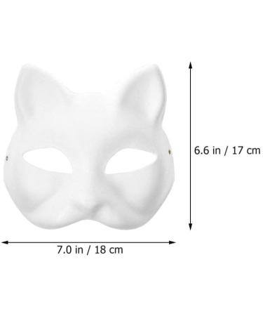 Magiclulu 6-Piece White Cat Masks | Therian Pappmache Art Masks | Animal Half Face Crafts | DIY Party Accessories for Mardi Gras & Halloween - Buy Online on GoSupps.com