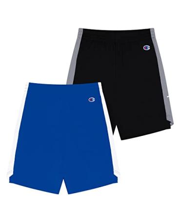 Champion Boys Script Mesh 2 Pack Basketball Shorts Black/Bozetto Blue Small