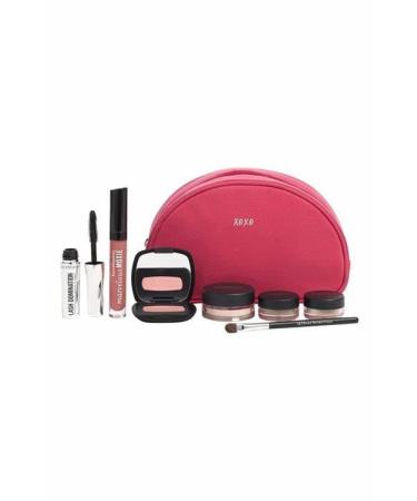 Minerals Pretty Chic 7 pice kit eye cheek lip moxie mascara brush blush veil +bag
