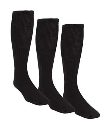 KingSize Men's Big & Tall Diabetic Over-the-Calf Extra Wide Socks 3-Pack X-Large Big Black