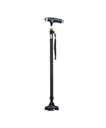 Crutches for The Elderly Four-Legged Telescopic Elderly Aluminum Alloy Lightweight Multifunctional Cane Cane with Light and Non-Slip Walking Stick (Color : B) Smooth Sailing