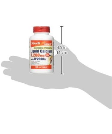 Mason Natural Calcium 1200mg + Vitamin D3 50mcg (2000 IU) for Immune & Bone Health - 60 Softgels | Gluten-Free - Buy Online on GoSupps.com