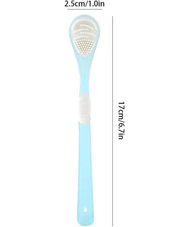 Premium Tongue Cleaner Brush - Silicone Tongue Scraper & Toothbrush for Effective Oral Care - Blue - Buy Online on GoSupps.com