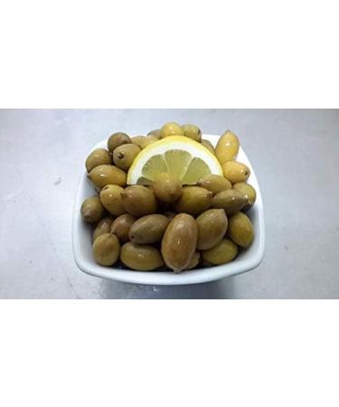 Greek Green Olives with Lemon | 1kg Vacuum-Sealed | Traditional Chalkidiki Variety |Key in The Mediterranean Diet | Loaded with Important Nutrients and Antioxidants| No Preservatives - Buy Online on GoSupps.com