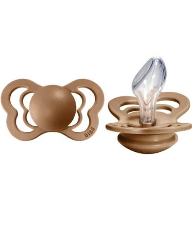 BIBS Pacifiers - Couture Collection | BPA-Free Baby Pacifier | Made in Denmark | Set of 2 Earth Color Premium Soothers | Size 6-18 Months