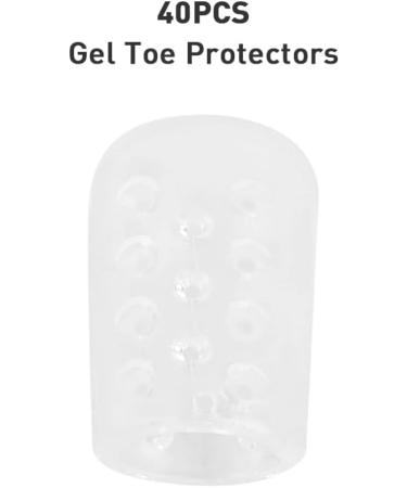 Silicone Toe Protectors - 40 Pcs for Ingrown Toenails, Corns, Calluses, Blisters - Clear Toe Caps for Pain Relief - Buy Online on GoSupps.com