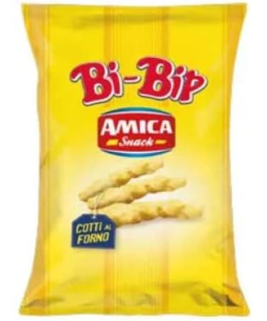 Italian Gourmet E.R. Amica Chips Bi-Bip Croccantino Formaggio Cheese and corn treats with a distinctive crispy shape savory snack 50g bag + Italian Gourmet Polpa di Pomodoro 400g box - Buy Online on GoSupps.com