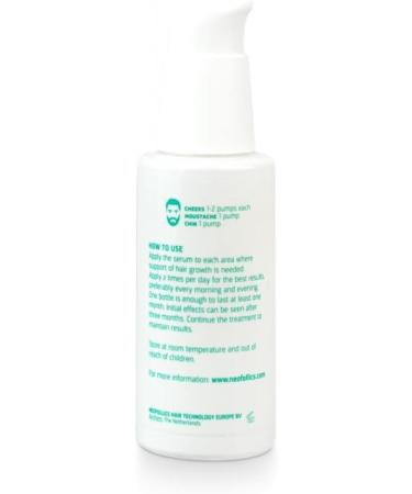 Neofollics Beard Growth Stimulant Serum - Scientifically Proven Natural Ingredients - 45ml - 1-2 Months Supply - Buy Online on GoSupps.com
