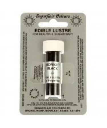 Sugarflair MIDNIGHT BLACK Edible Lustre Dust Powder - Cake decorating shimmer