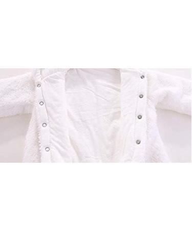 Voopptaw Warm Baby Winter Jumpsuit Fleece Romper | Cute Thick Bear Snowsuit (White) | 0-12 Months - Buy Online on GoSupps.com