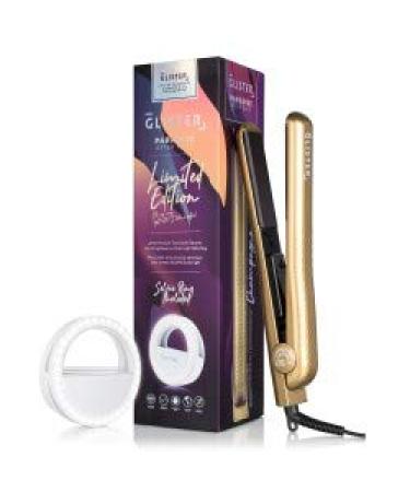 Glister - Limited Edition 1.25 inch Paradise After Dark Flat Iron with BONUS Selfie Ring - Champagne