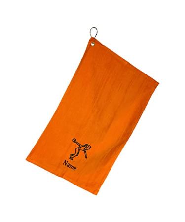 101 BEACH Personalized with Embroidered Monogram or Name Bowling Towel with Clip Orange - Embroidered Name - Woman